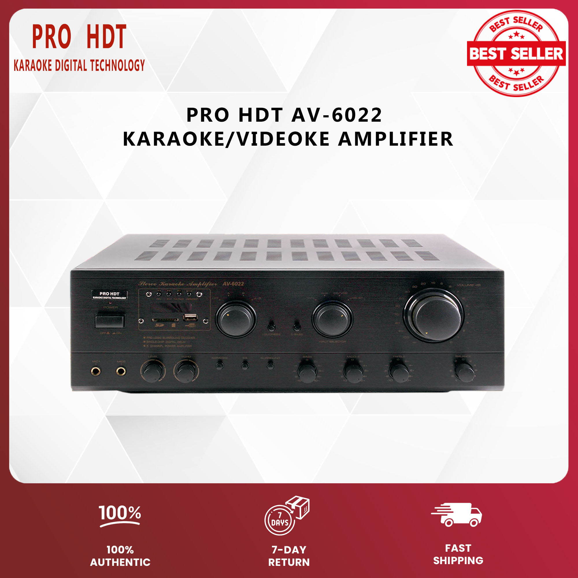 PROHDT (AV6022) Professional Bluetooth Amplifier w/ Free Microphone