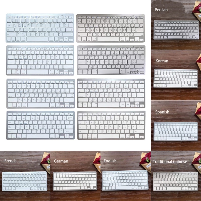 N/Spanish/Korean Bluetooth Wireless Keyboard For Tablet/Laptop/Smartphone Q1JC