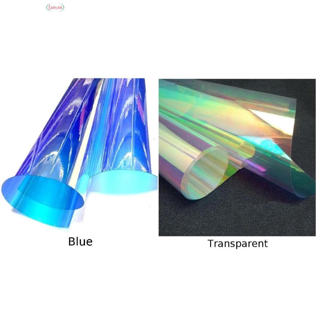 Clear Transparent PVC Holographic Magic DIY Crafts Multicolor Fabric Vinyl  Film