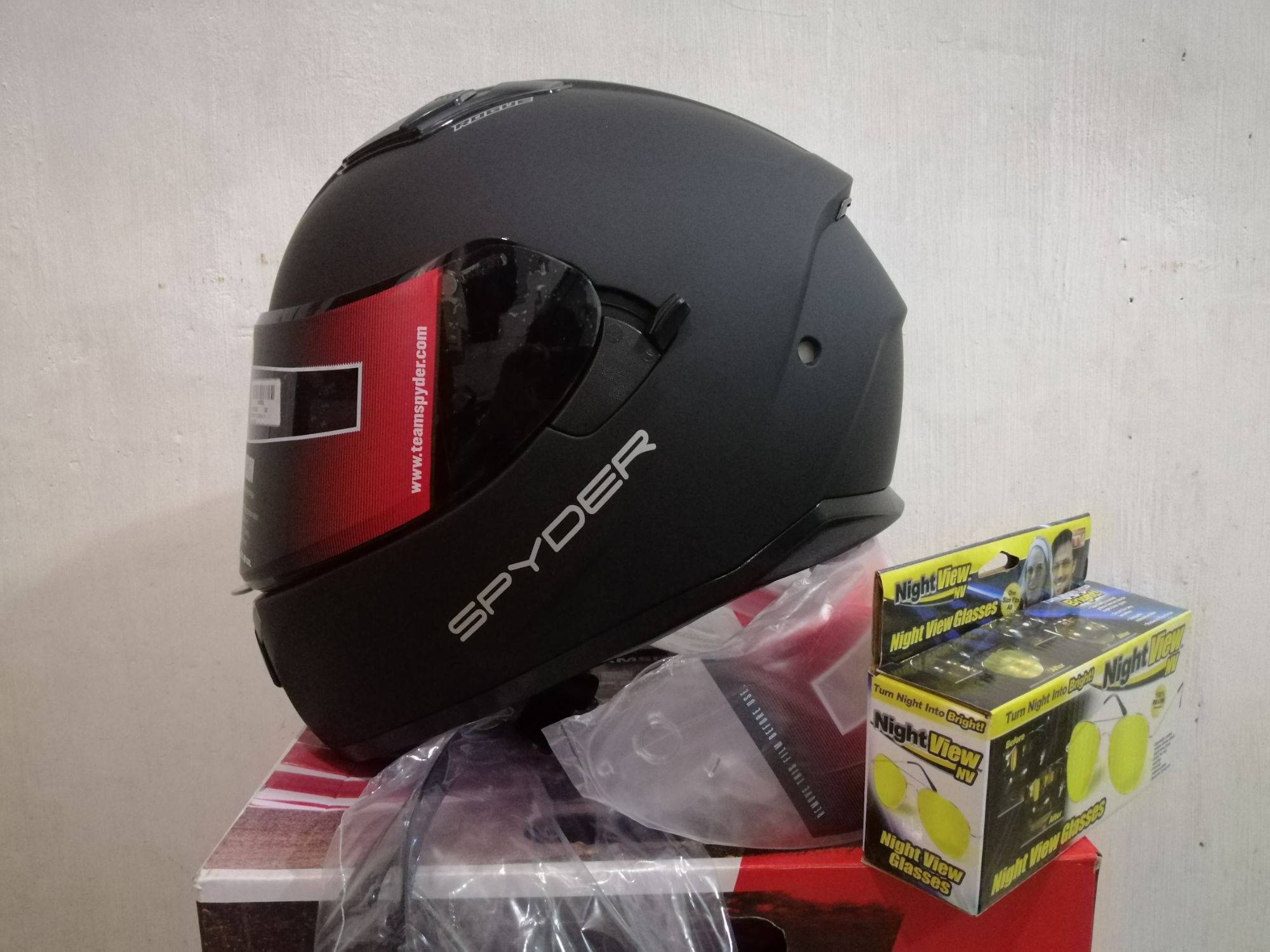 Spyder Rogue Black Matte Helmet with Extra Clear lens/Spoiler and FREE ...