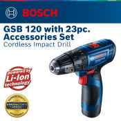 Bosch GSB 120 Cordless Impact Drill with Accessories Set