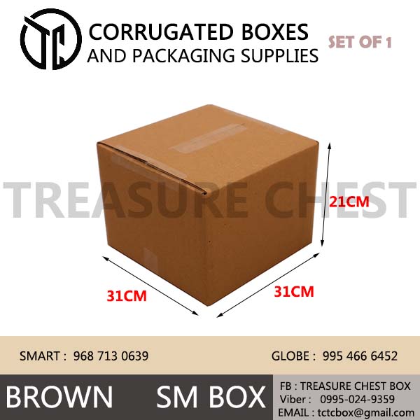 ON HAND Carton box BOX-SM 31*31*21 CM corrugated cardboard box packaging  Kraft Size