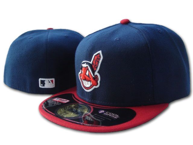 New Era MLB Cleveland Indians Snapback Topi Men Women 59FIFTY Baseball Hip  Hop Full Close Cap Hat Vpj4