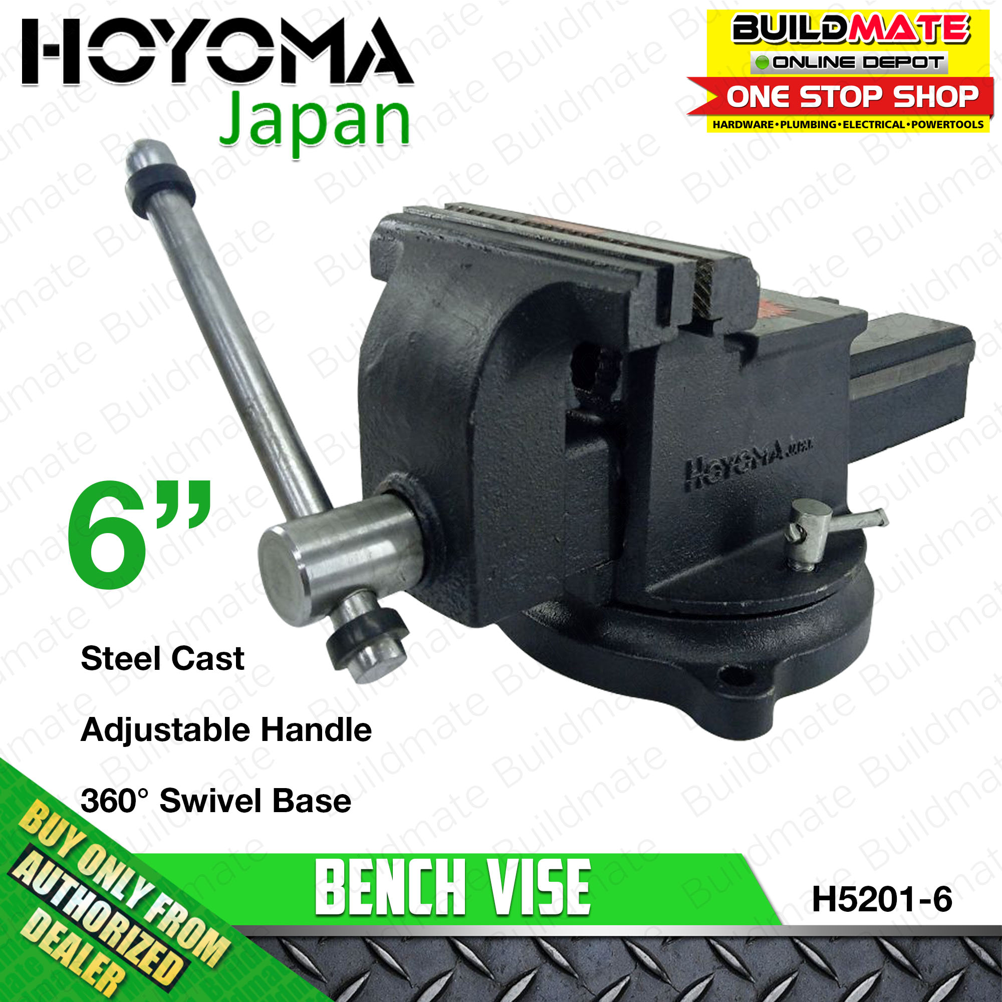 HOYOMA Bench Vise 6" Inch 360Degree Swivel Base And Head With Anvil