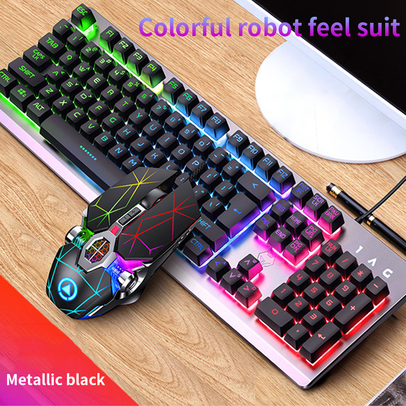 【In Stock】Gamer Keyboard and Mouse PC Gaming Keyboard RGB Backlit