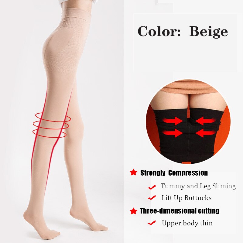 Super Slim Tights Compression Stockings Pantyhose Varicosity Lady Fat  Calorie Burn Leg Shaping Stovepipe Stocking Foot