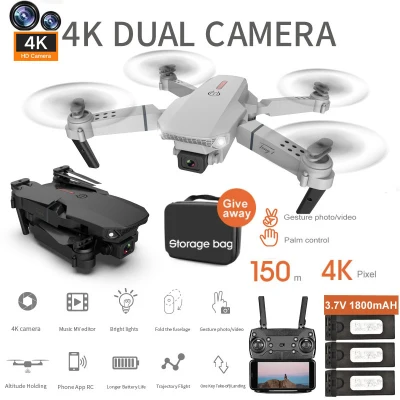E88 WiFi FPV Drone 4K HD Wide Angle Camera Quadcopter Hight Hold Mode Foldable Arm Drone