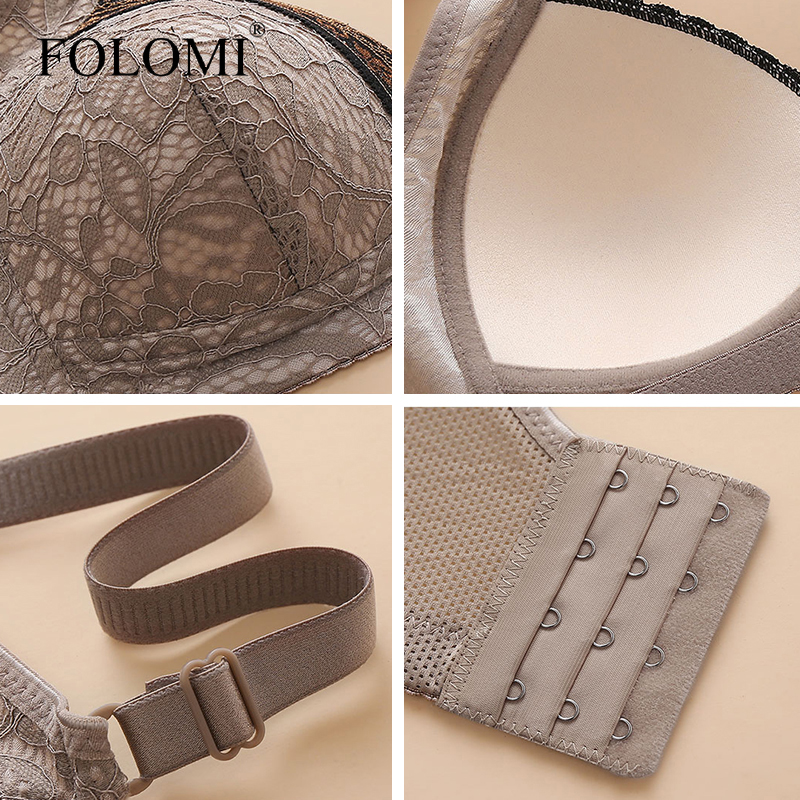 Folomi Bra Push Up Bra Women Bra Without Wire Plus Size Underwear Sexy Lace  Floral Thin Cup Breathable Lingerie Size 36-44