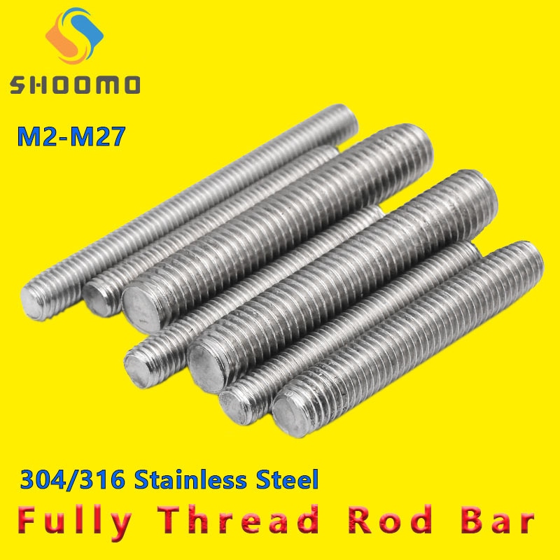 Length 500mm,M3 GOONSDS Fully Threaded Rods 4 Pcs 304 Stainless Steel Fastener Studs Right Hand Thread ​for Laboratory and DIY