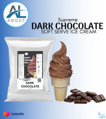 DARK CHOCOLATE Supreme Soft Serve Ice Cream (1kg) | TOP CREAMERY