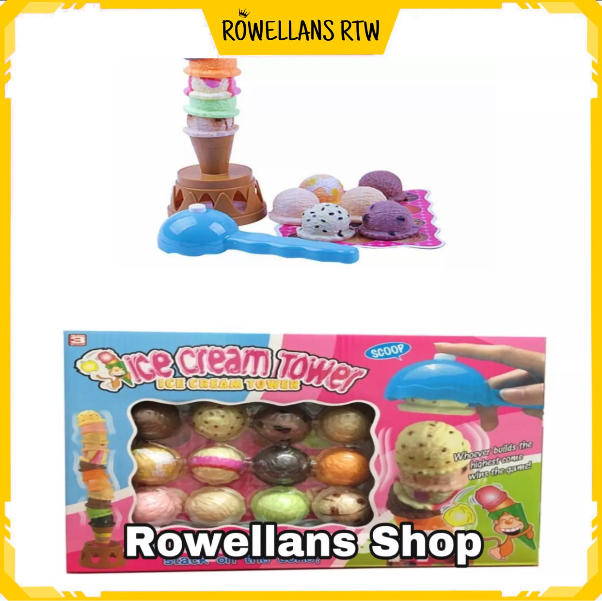 Ice Cream Tower Game Scoops Game Children Toy Simulation Educational