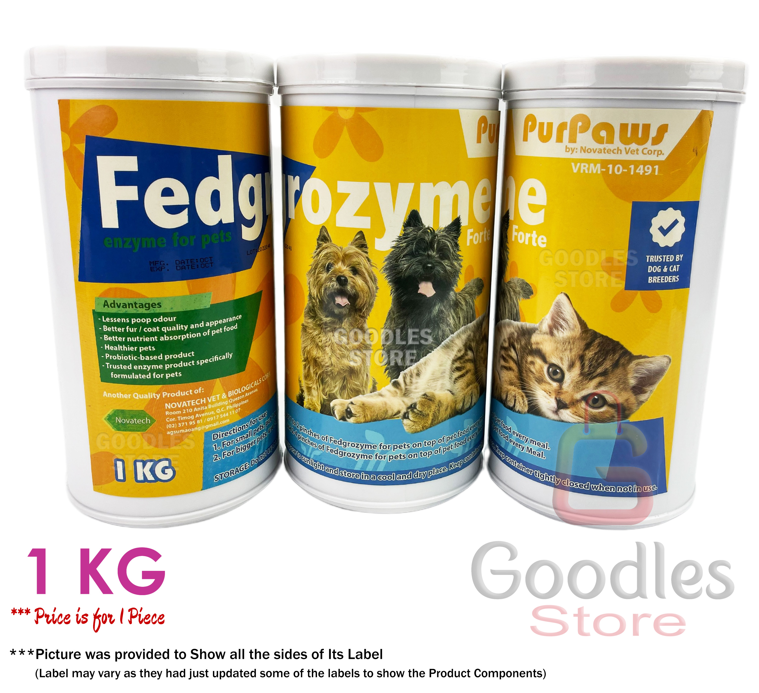 Fedgrozyme Forte Poop Odor Remover Probiotics Pee Odor Remover Cat