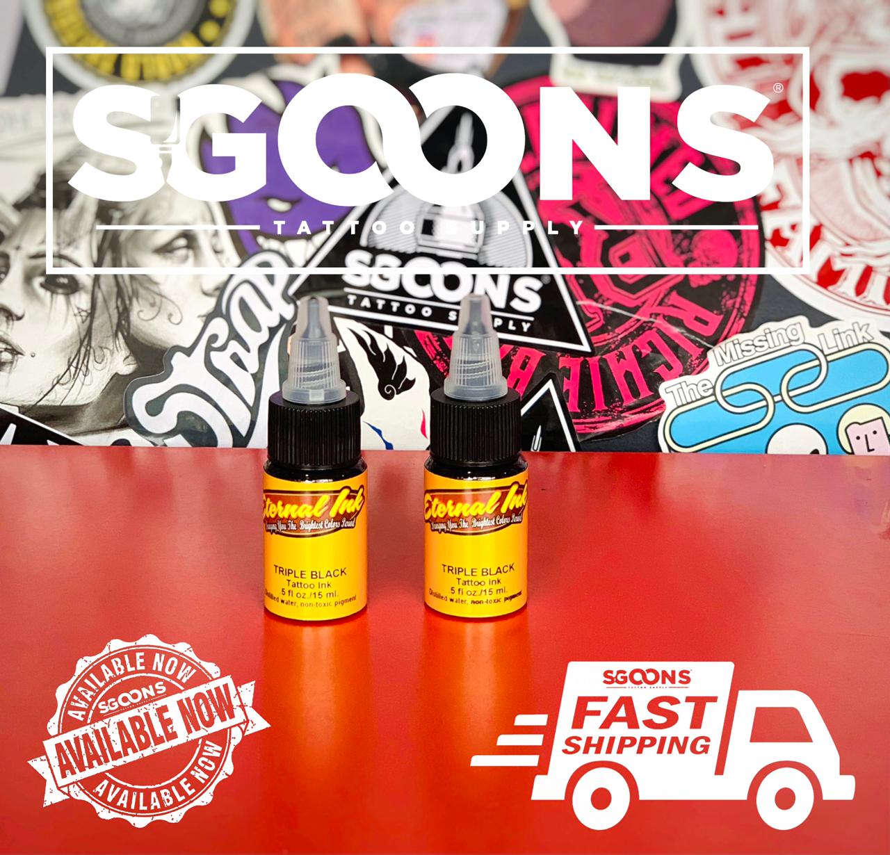 Professional & Original Triple Black Eternal Tattoo Inks 1/2 oz. Made