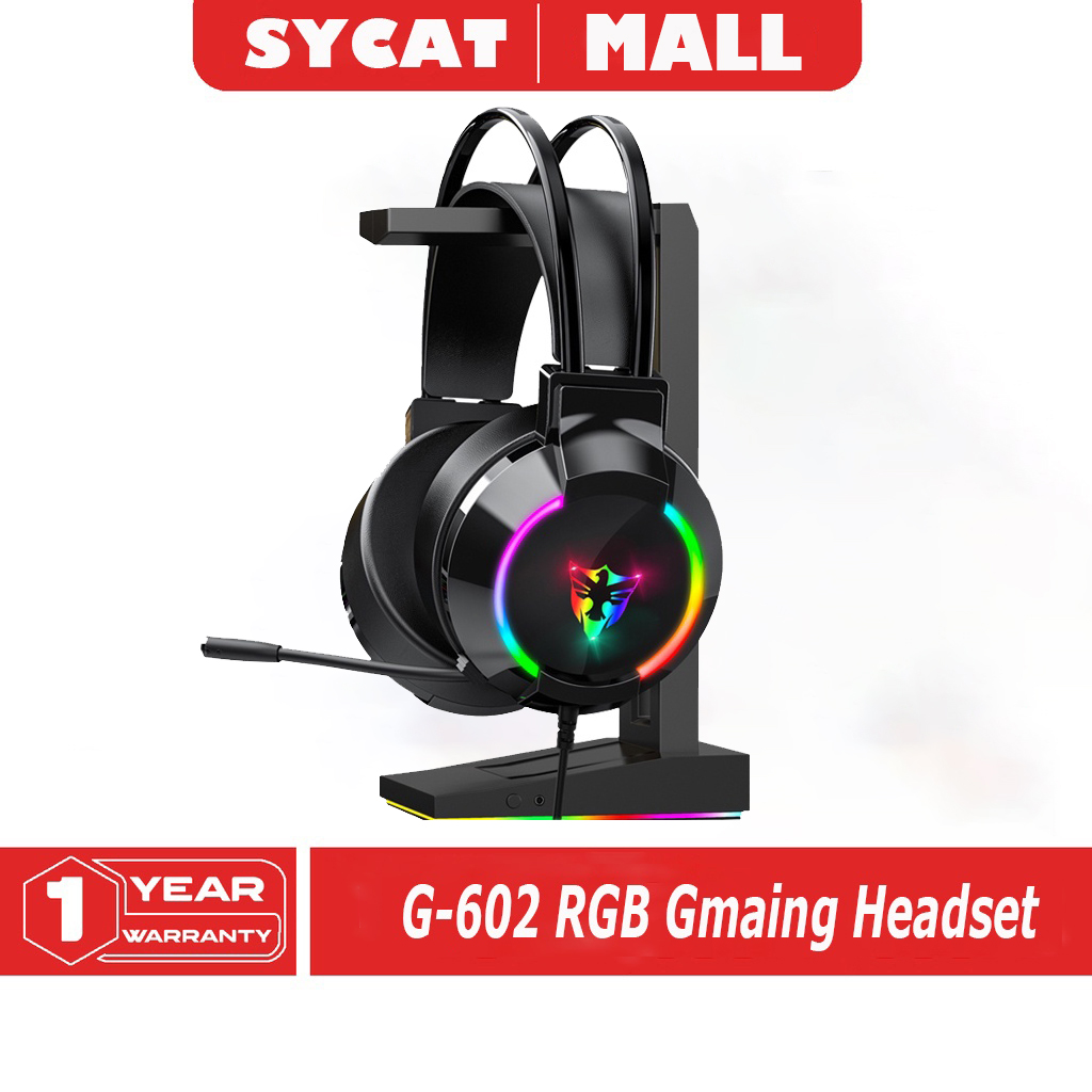 G602 USB Headset With Mic Gaming Headphone RGB Headset Noise Canceling