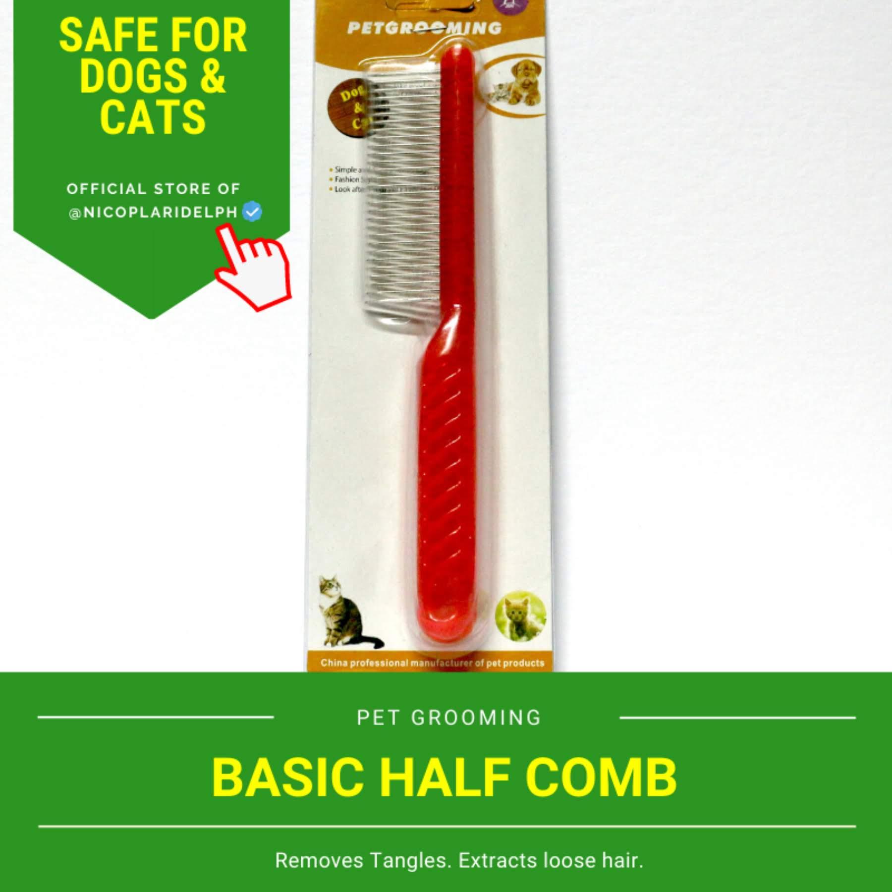 Half Stainless Steel Comb with Handle to Gently Remove Tangled Hair of