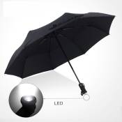 LED Handle Automatic Waterproof Umbrella with Reflective Safety Tape