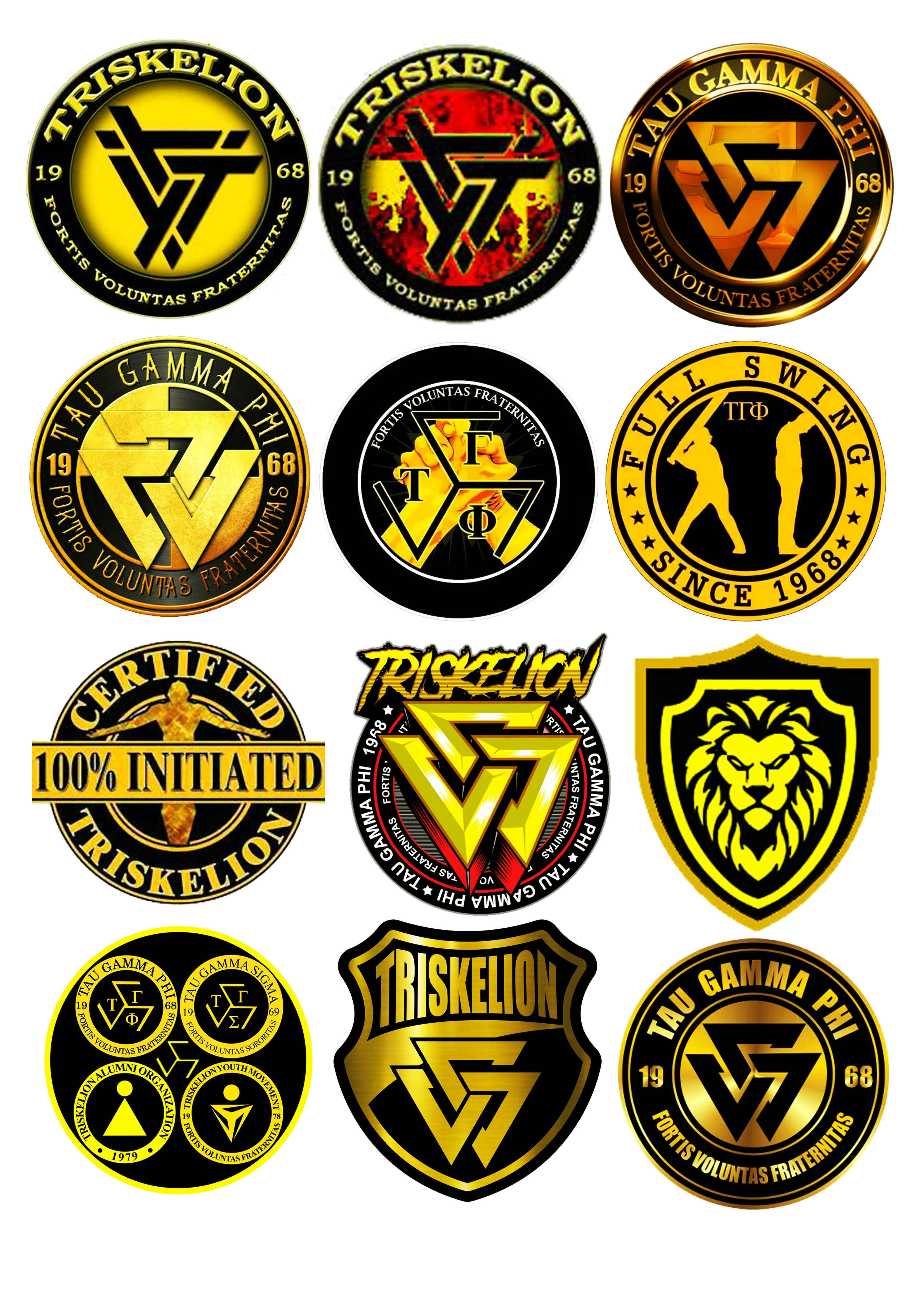 Tau Gamma Phi Alumni Logo TAU GAMMA PHI STICKER TRISKELION WATER PROOF