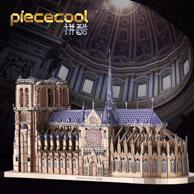 Piececool 3D Metal Puzzle NOTRE DAME CATHEDRAL PARIS building Model kits DIY Laser Cut Assemble Jigsaw Toy GIFT For Adult kids