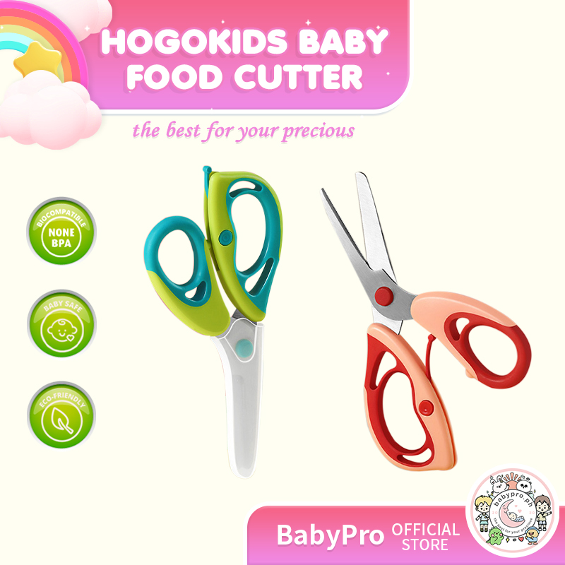 Hogokids Baby Food Scissors with Cover (Stainless Steel)