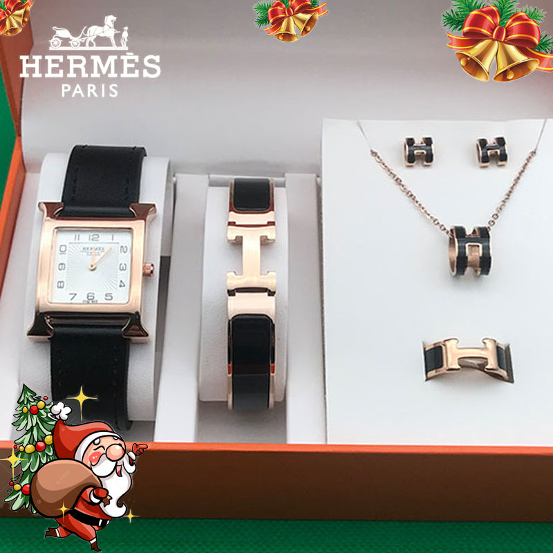 Hermes watch shop and bracelet set