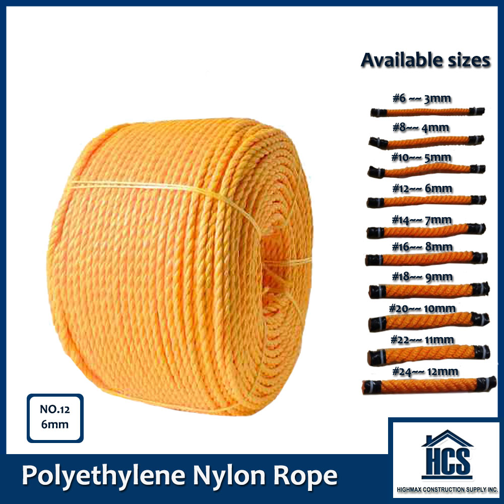Polyhemp Rope on Spool   100% Polypropylene  100 meter   Poly Hemp Rope Diameter 6 mm 
