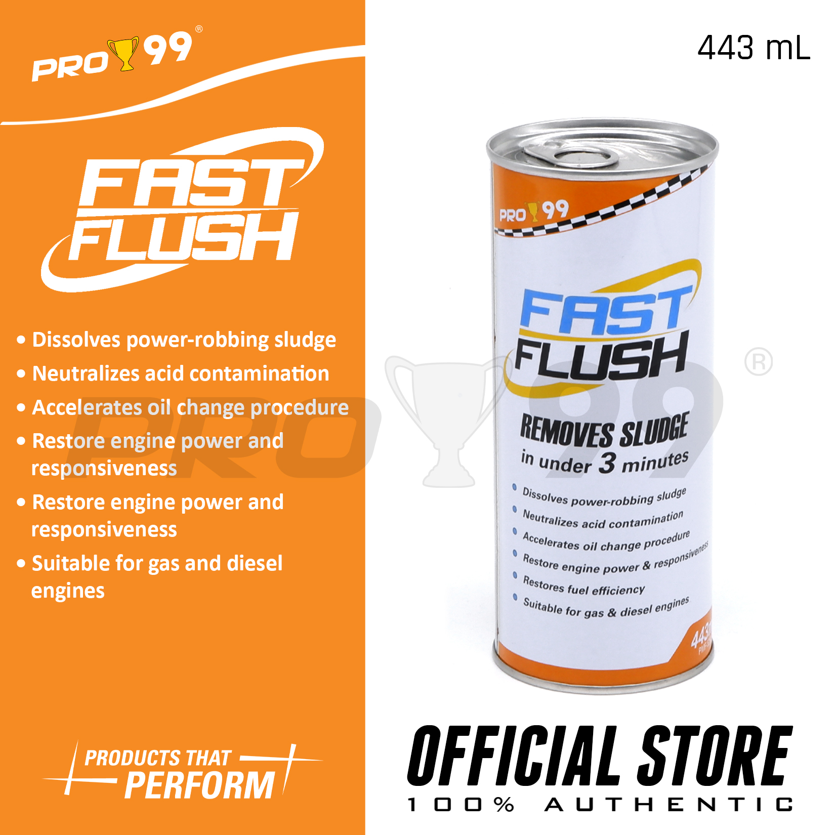 RoadFit PRO99 Fast Flush Car Motor / Engine Flush Cleaner, 443mL Pro99