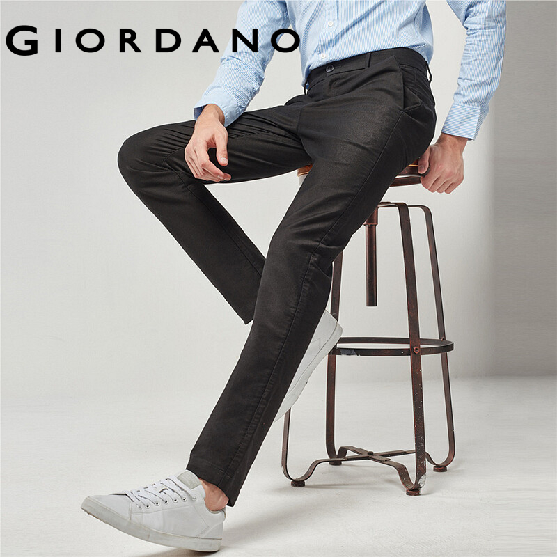 casual plain multi pocket mid waist regular men's pants