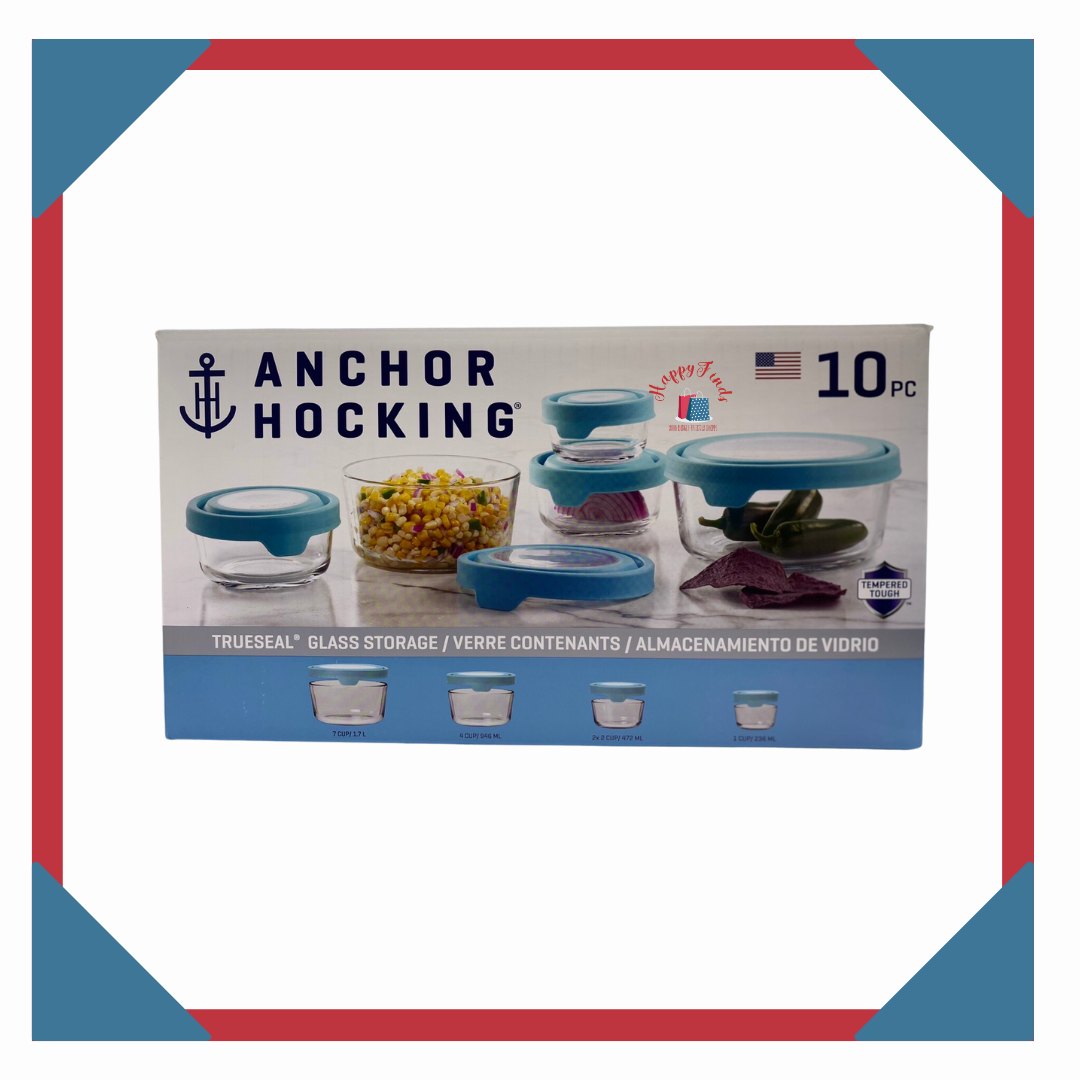 Anchor Hocking TrueSeal Clear Glass Food Storage, 15 Piece Set