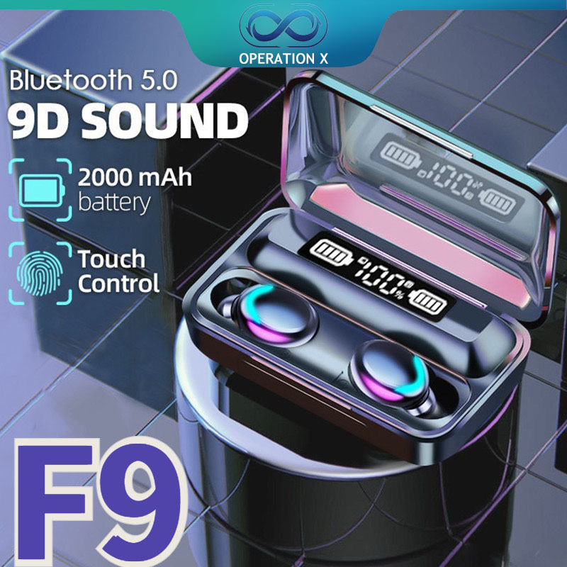 F9 tws bluetooth 5.0 graphene online earphone