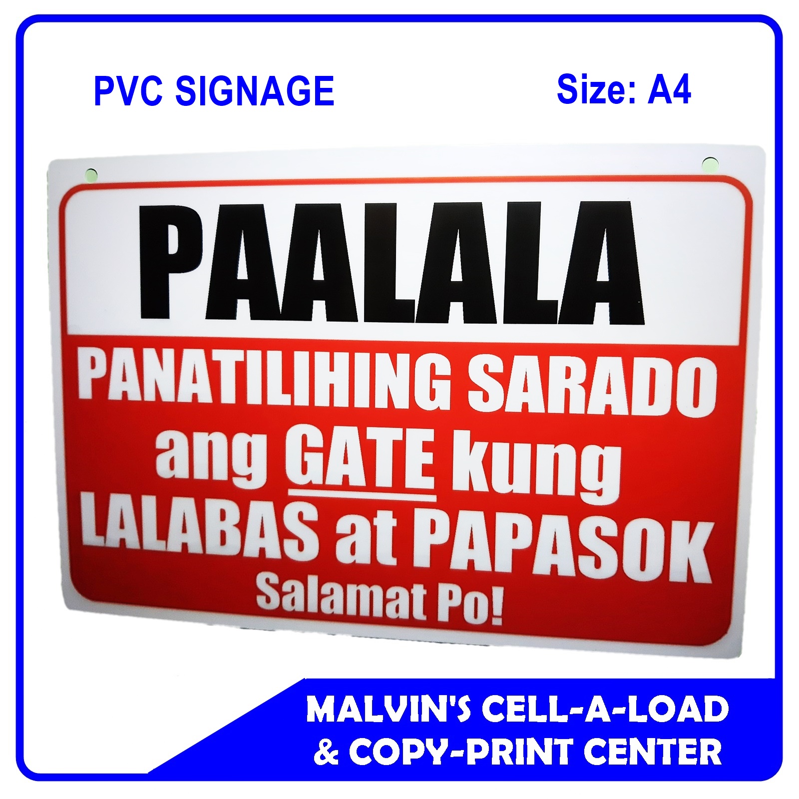 Pvc Signage Paalala Panatilihing Sarado Ang Gate Lazada Ph 4204
