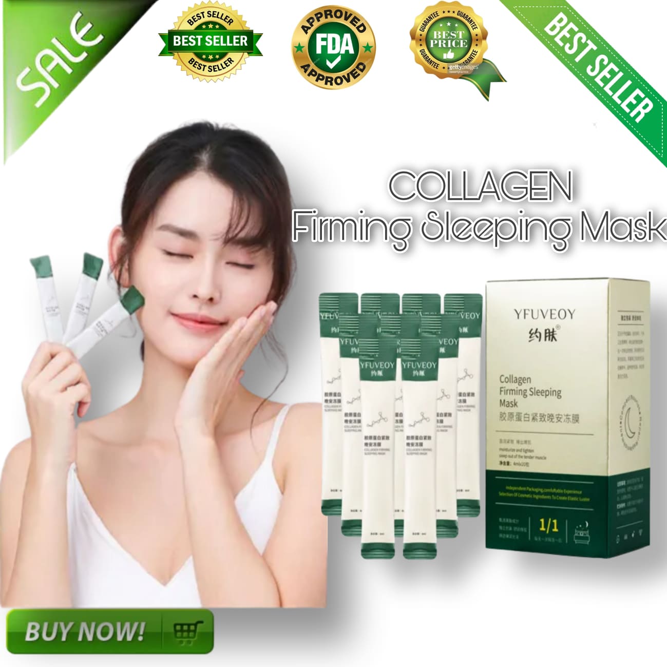 ORIGINAL AND 100 EFFECTIVE 20pcs YFUVEOY Collagen Firming Sleeping Mask tighten skin and