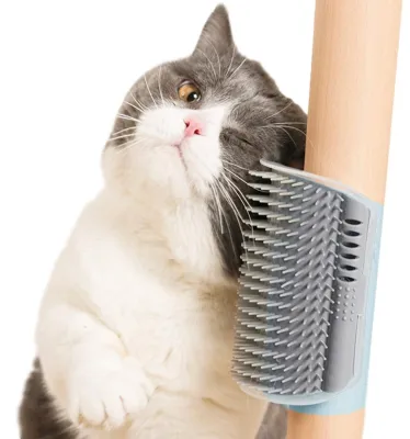 Cat Wall Corner Self Grooming Massage Scratcher Brush With Catnip