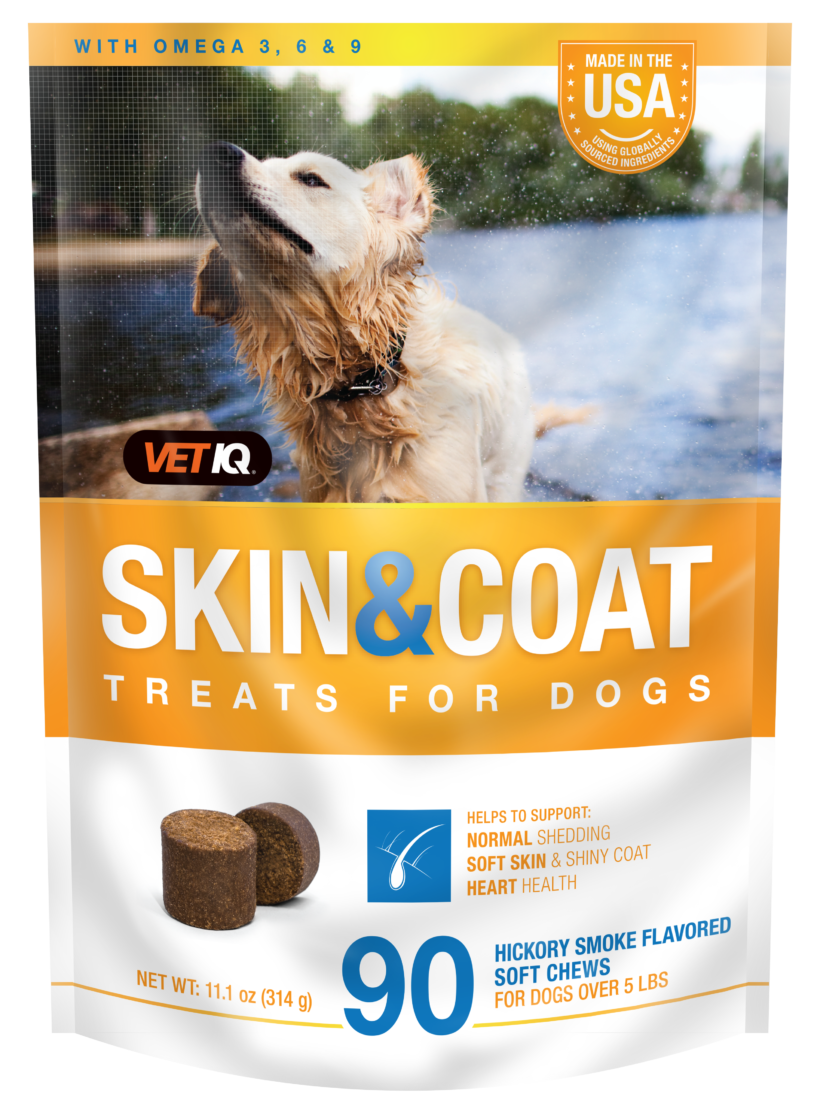 VetIQ Skin & Coat Treats for Dogs Hickory Smoke Flavored Soft Chews 90