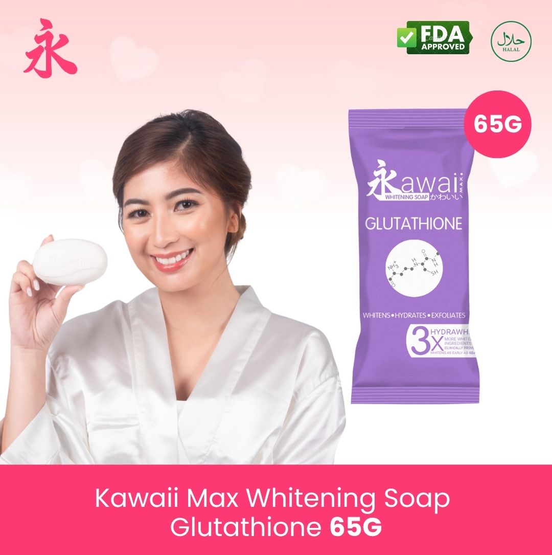 Kawaii Max Glutathione Whitening Soap 65G Gentle Formula Moisturizing Soap  Treats Blemishes Brightening Soap Normal Skin Whitening Soap - Lazada