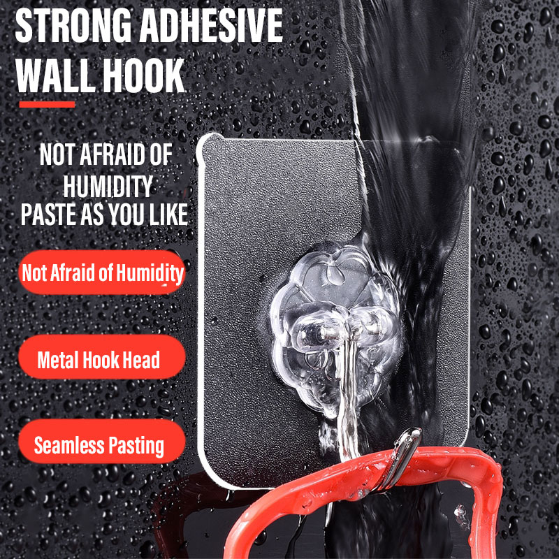 10PCS Adhesive Wall Hooks Hanging Seamless Sticky Hooks for Keys Bathroom  Shower