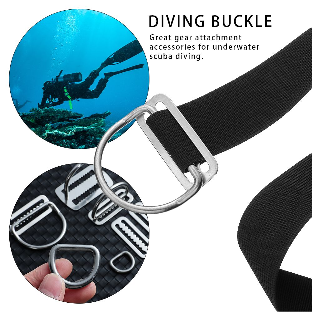 2 x 1" Scuba Diving Dive Stainless Steel Weight Belt Keeper Stopper Slider 