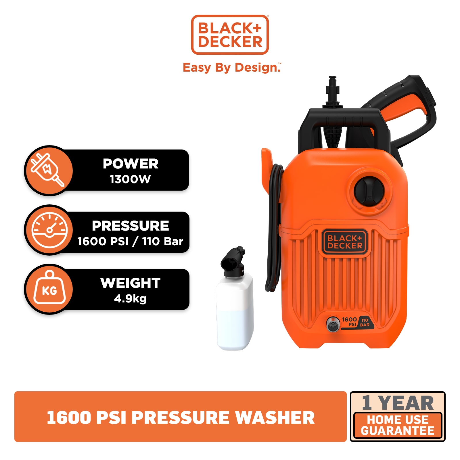 KM Lighting - Product - Black & Decker High Pressure Washer (BEPW1750 120  Bar)