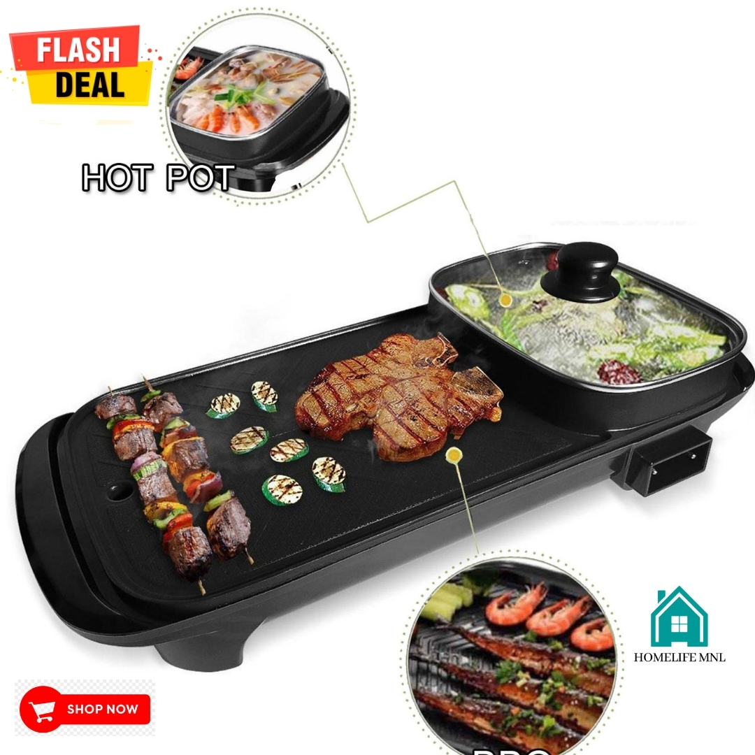 HL Samgyupsal Shabu Shabu Cooking 2 IN 1 ELECTRIC BBQ GRILL WITH