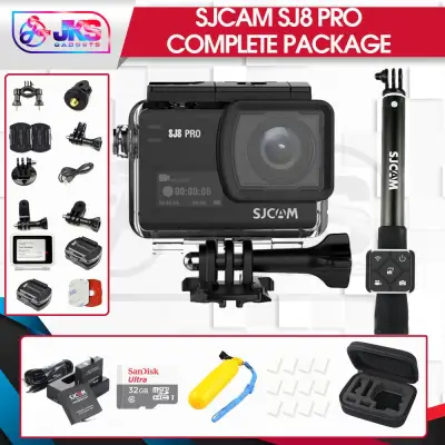 SJCAM SJ8 Pro Action Camera 1296P Touch Screen WiFi Action Camera Complete Package Bundle