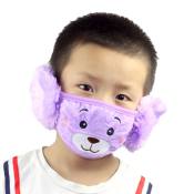 Plush Mask Earmuffs Ear Protection 2in1 Children Bear Cartoon Mask