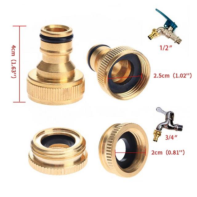 High Quality Outside Tap Connector Brass 3/4 amp; 1/2 Brass Adaptor ...