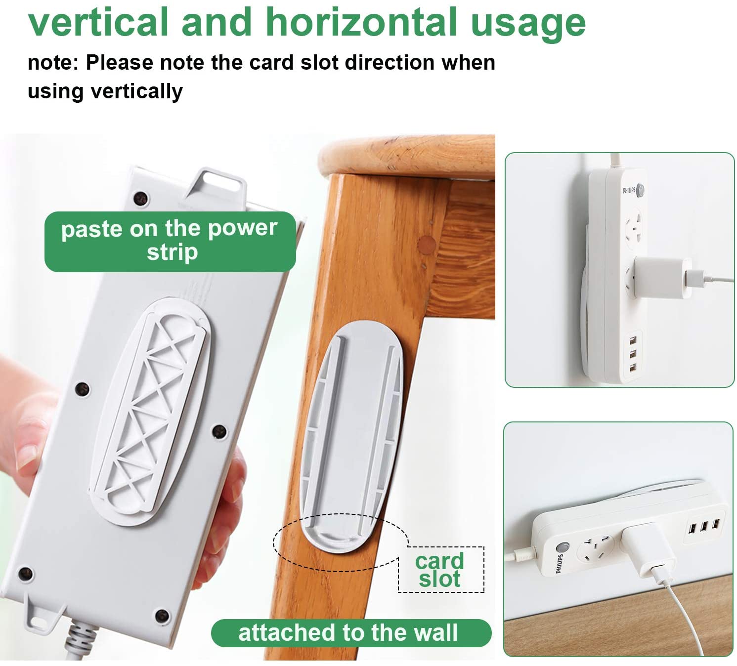 Self Adhesive Power Strip Wall Mount Fixator Bracket Stand Holder for