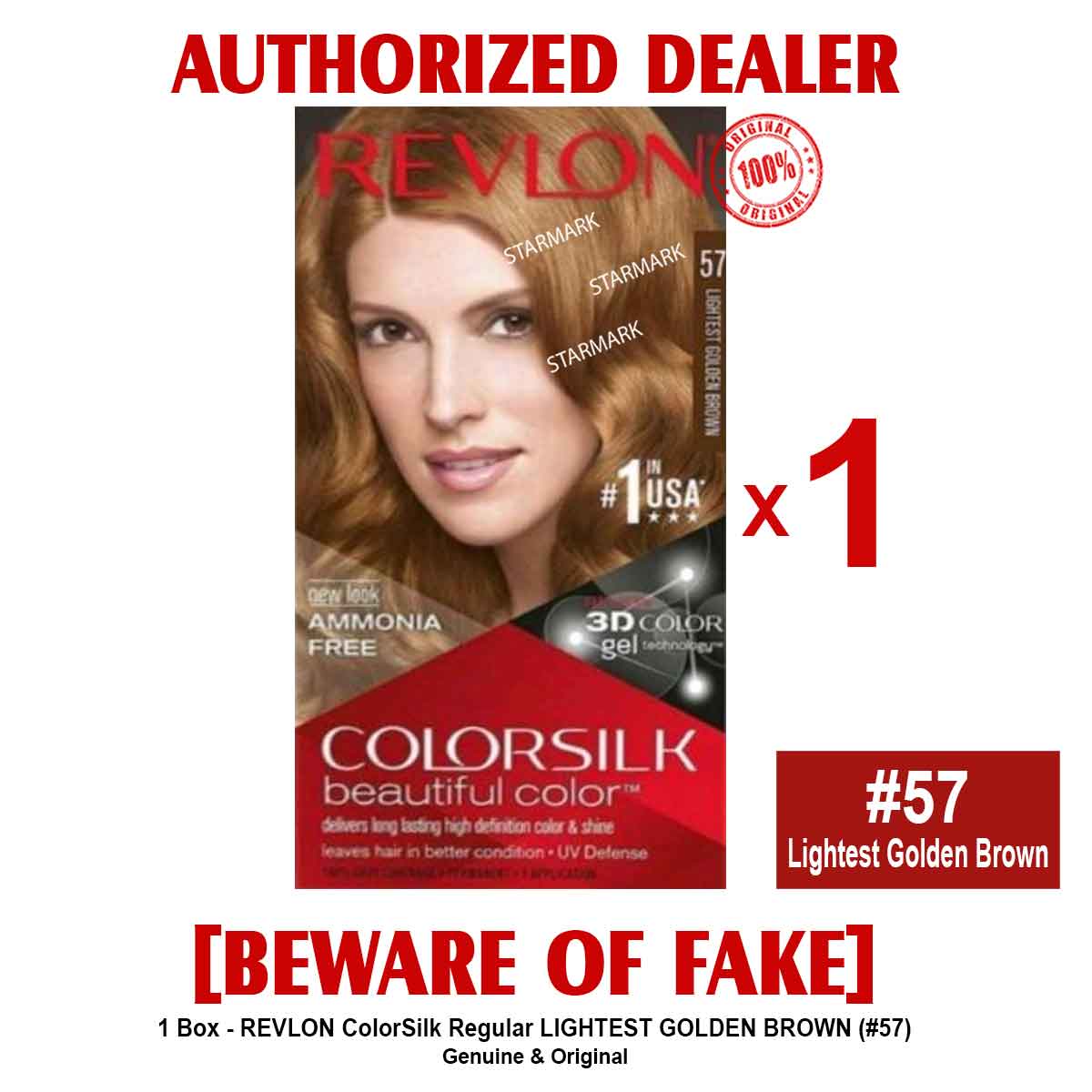 REVLON Colorsilk BEAUTIFUL Color Revlon LIGHTEST GOLDEN BROWN (57