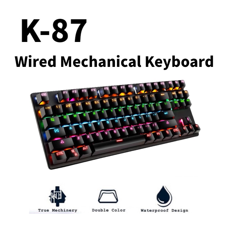 K18 K87 Original Mechanical Keyboard 87 Key 14 Key Computer Wired ...