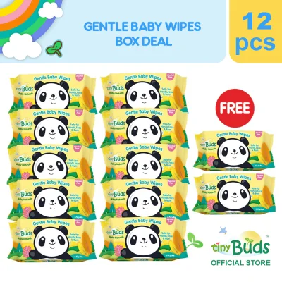 Tiny Buds Organic Baby Wipes Buy 10 Get 2 Free (65 Pulls)