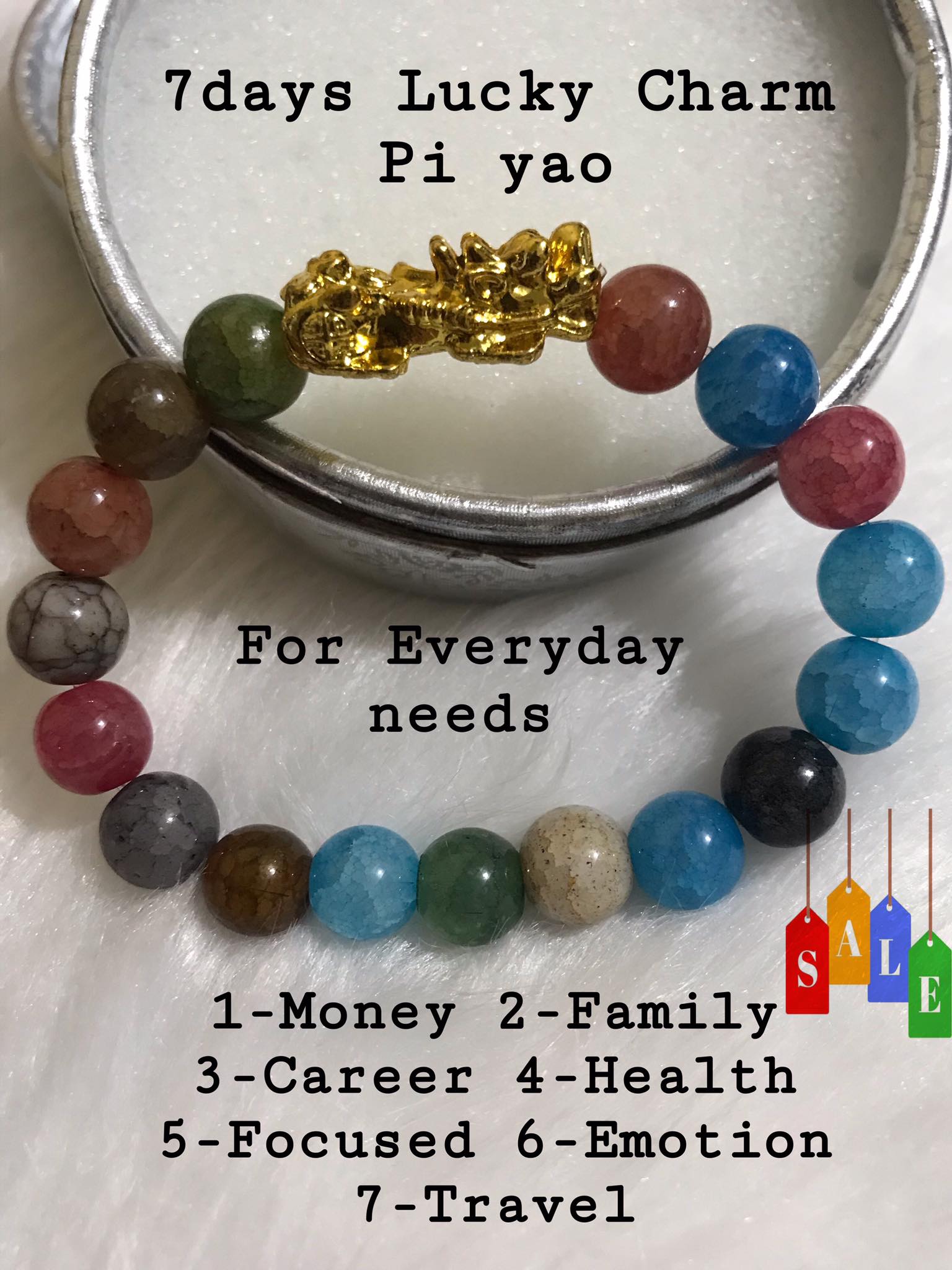 7 LUCKY CHARM PI YAO BRACELET (Blessed and Cleansed) W/FREEBIE Lazada PH