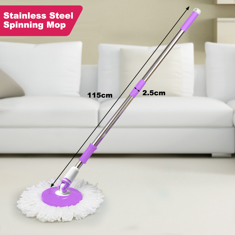 Stainless Steel Spin Mop Pole Handle Replacement for Floor 360 Degrees ...