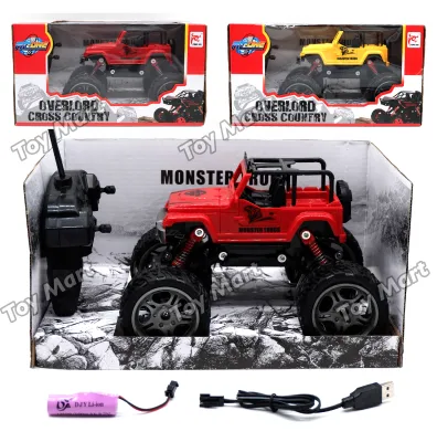 NEW Monster Truck Big RC Big Wheels Car Remote Control Off-Road w/ Rechargeable Batteries Super Stunt Car Imported Quality Children Kids Toy Gift ToyMart Toys Play Set Simulation Toy