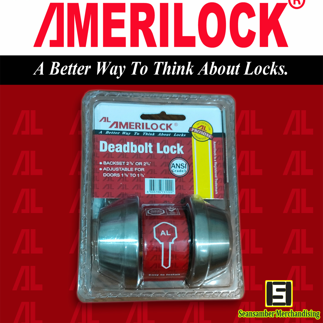 AMERILOCK Deadbolt Door Lock Set Double Cylinder AL-102 Stainless Steel ...