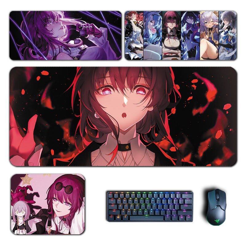 honkai: star rail himeko Anime HD Desk Mouse Pad Mat Large Keyboard Mat  40X70cm